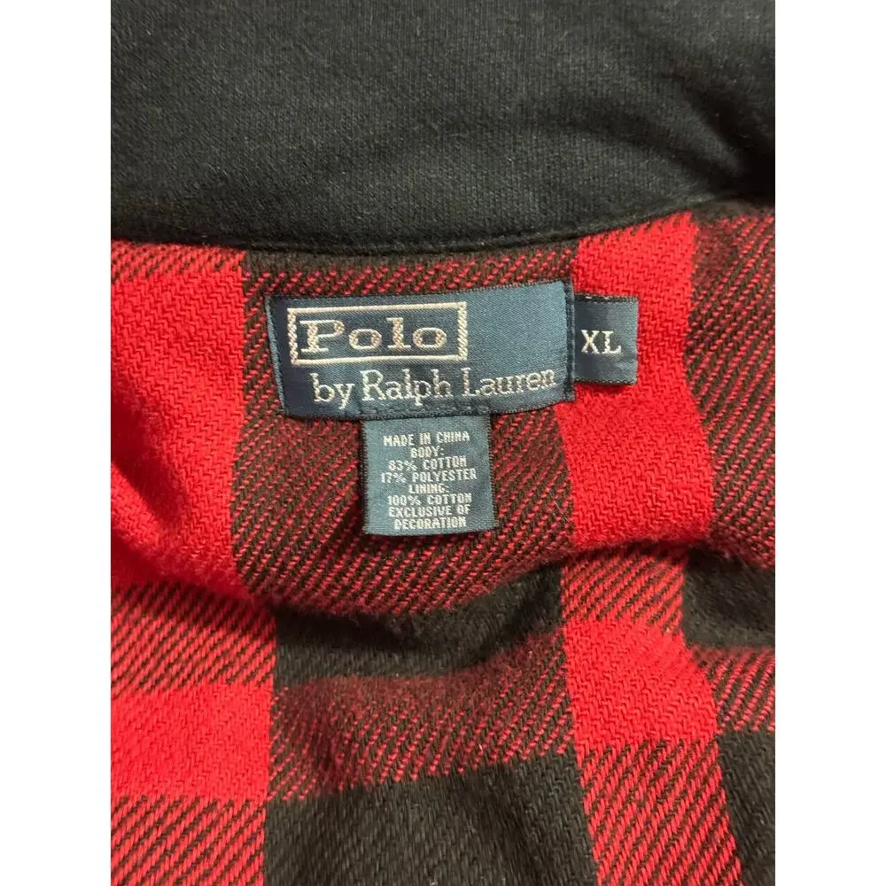 Vintage 90s Polo Ralph Lauren Flannel Lined Puffer Vest XL Quilt Buffalo Plaid